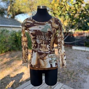 90s 2000s Y2K Jean Paul Gaultier Soleil Old Hollywood Cinema Top